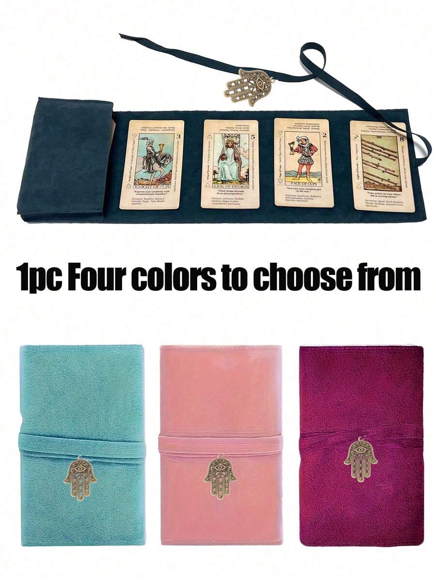 Velvet Tarot Card Storage Bag With Evil Eye Decor, Drawstring Closure, Soft Fabric Protective Case, Portable Pouch, Tarot Card Bag, Suitable For Storing Cards And Small Items