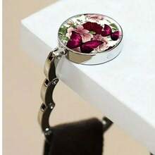 1pc Elegant Rose & Butterfly Pattern Table Wallet Hook - Convenient Hanging Hook - Red - View 3