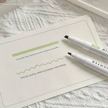 15/5 Stück Pack Doppelendiger Textmarker, Doppelendiger sanfter Farbmarker, zum Färben, Unterstreichen, Hervorheben, breite und feine Spitze (zufällige Farbe), Geschenke für den Schulanfang - A - Übersicht 7