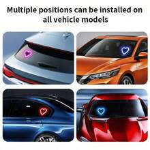 2026 New Solar Powered LED Heart-Shaped Neon Light, Car Atmosphere Lamp, No Wiring Needed, Design, 5 Romantic Lighting Modes, Automatic Rear Window Decoration, Essential For Couples And Female Drivers, Creative Personalized Car Interior Decor, Soft Halo Creates Romantic Ambiance, Ideal Gift For Mother's Day And Wedding Season, LED Heart Lamp - Multicolor - View 5
