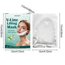 Xioimy 4片装胶原蛋白V脸提拉面膜，胶原蛋白面膜，下巴提拉带，颈部提拉贴，面部提拉胶带，胶原蛋白日夜面膜，保湿紧致，适用于面部和下巴塑形 - 數量 - 查看 9