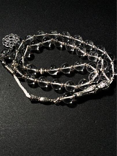 1 pieza Pulsera de cuentas de oración innovadora y transparente de 33 cuentas para hombres, de uso diario como decoración