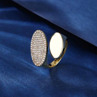 Adjustable Size Smooth Copper Alloy Ring For Women, Fashionable And Charming, Suitable For Gifts And Daily Wear