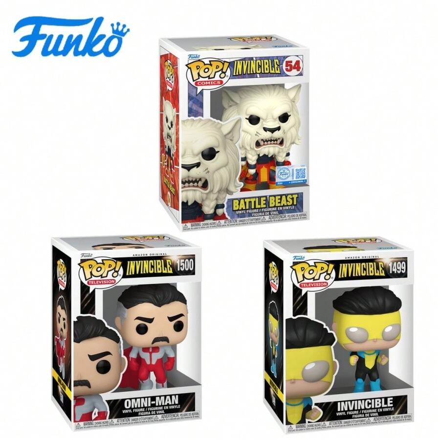 Funko POP TV Series: Invincible - Invincible, B.B. W/(CH)(BD), Omni-Man - Gift Collectibles - Official Merchandise - Video Fan - Display Model Figurine - Multicolor - View 1