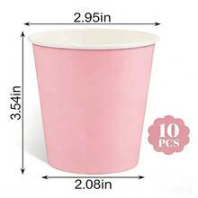 100 chiếc cốc giấy dùng một lần màu hồng, dung tích 9oz/270ml, thích hợp cho tiệc sinh nhật, họp mặt gia đình, dã ngoại, trang trí tiệc. - Hồng - Xem 2
