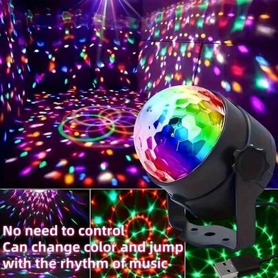 Multifunctional LED Magic Ball Light - RGB DJ Party And Disco Atmosphere Light, USB Powered, Suitable For Home Decor, KTV, Wedding And Holiday Celebrations