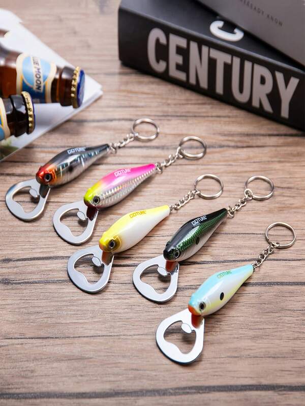 GOTURE 1pc Creative Fishing Lure Shaped Beer Bottle Opener, Outdoor Home Gift Holiday Present Beverage Bottle Opener