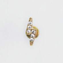 1pc Fashionable Minimalist Lightning Bolt Diamond Stud Earrings, Suitable For Women's Daily Wear - Lightning - View 6