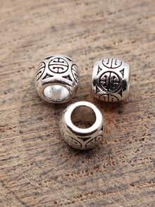 40pcs 6.1x6.1x5mm Chinese-Style Copper Coin Symbol Pattern Beads For DIY Jewelry Making Bracelet Necklace Keychain Phone Chain Making Accessories Handmade Craft Making Findings - Spacer Beads - View 6