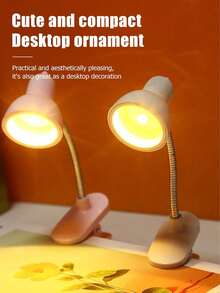 Creative LED Mini Desk Lamp, Warm Light With Clip, Compact And Portable For Bedroom, Dorm, Room, Living Room, Study, Eye-Caring Reading Lamp, Bedside Lamp, Tabletop Ambient Light - Clip Lamp - View 6