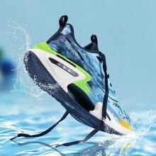 Men's Lightweight Athletic Sneakers, Round Toe, Low-Top Lace-Up Closure, Breathable Design, Durable Outsole With Good Traction, Suitable For Gym, Everyday Wear - Blue - View 5