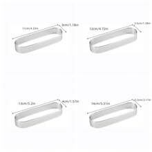6pcs/12pcs Stainless Steel Round/Oval Perforated Tart Rings, Non-Stick Oval Cake Molds, Metal Pastry Molds For French Desserts, Small Fruit Tart Shells, Oval Pie - View 4