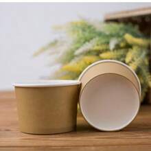 50 chiếc/gói, cốc giấy đựng kem 9oz, thích hợp cho đồ ăn nóng hoặc lạnh, đồ dùng tiệc tùng 9oz, kem sundae, sữa chua đông lạnh, súp, cà phê đen và đồ ăn nhẹ. - Màu Khaki - Xem 4