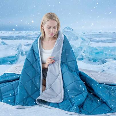 1件装凉感被，缝制毯子，薄毯，纯色沙发毯，专为怕热人群设计，大尺寸轻薄凉感毯，丝滑柔软舒适面料，快速吸湿散热，居家旅行皆宜，四季皆可使用。