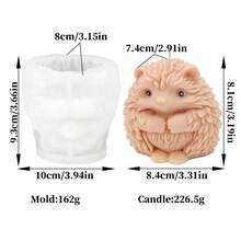 Khuôn silicon hình nhím hoạt hình dễ thương, khuôn nến hình động vật 3D để tự làm sáp, xà phòng, nhựa, dụng cụ tháo khuôn dễ dàng và có thể tái sử dụng. - Nhím - Xem 8