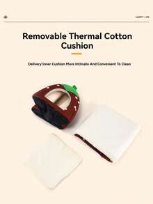 2 piezas Cama de hámster con patrón de fresa, escondite de conejo, nido cálido lavable para mascotas pequeñas con túnel para cobayas, set de accesorios de jaula de escondite para conejos, adecuado para hámsteres, hurones, conejos - Rojo - Ver 11