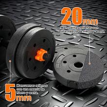Mancuernas Ajustables Vitime con Barra y Guantes 20kg Negro Antideslizante - 20 kg - Ver 5