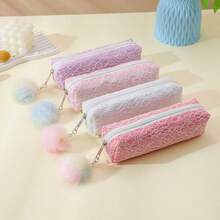 1个亮片铅笔盒。学生亮片铅笔盒。化妆包。彩虹亮片铅笔盒。学生文具。礼物。桌面文具收纳盒。 - 單件 - 查看 5