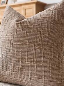 1 Vỏ gối nhung trung tính, Vỏ gối trang trí có họa tiết mềm mại, Thích hợp cho ghế sofa, giường, trang trí nhà cửa, 45 X 45 cm - Màu be - Xem 5