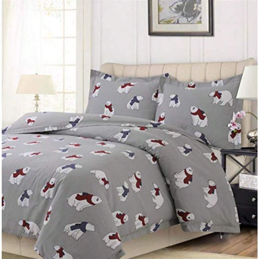 Tribeca Living POLARBEARDUQU Duvet Covers Queen Polar Bear - Oso polar - Ver 1