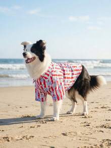 夏季狗狗休闲衬衫 - 透气轻便的狗狗夏季服装，适合小型、中型和大型犬，全印花狗狗服装 - 彩色 - 查看 8
