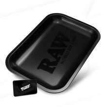 Matte Black 'd Cigarette Rolling Tray Size - Small Elegant And Sleek Black On Black Finish With Smooth Rounded Edges - Đen - Xem 1