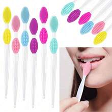 5/10 Cọ tẩy tế bào chết môi hai mặt mini bằng silicon, thích hợp cho cả nam và nữ. - Nhiều màu - Xem 1
