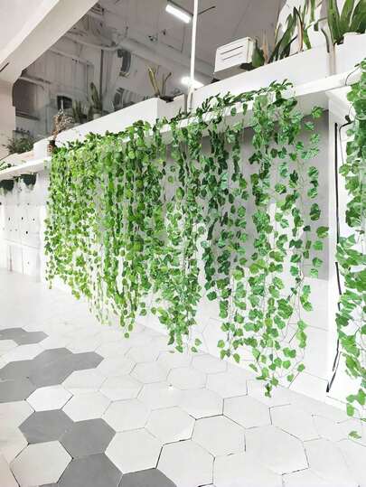 157.48ft/24pcs, 78.74ft/12pcs Artificial Ivy Vines, Fake Greenery Leaves, Hanging Garland Wreath, Suitable For Bedroom Wall Decor, Wedding Party Venue Decor, Garden Decor, Wedding Party Supplies, Bedroom, Wedding Decor, Fake Ivy Vines With Leaves, Artificial Ivy Wreath, Can Be Hung On Wall, Indoor And Outdoor Decor