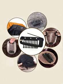 50个/20个/15个/10个/6个/3个 热销发夹 帽子头纱围巾固定夹 假发发片弹性BB夹 - 銀色 - 查看 3