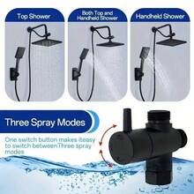 Đầu vòi sen vuông màu đen cao cấp bằng nhựa, kích thước 8 inch. - Hình vuông - Xem 3