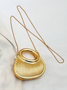 Acrylic Box Handbag, Fashion Chain Shoulder Crossbody Mini Tote Bag - Gold - View 3