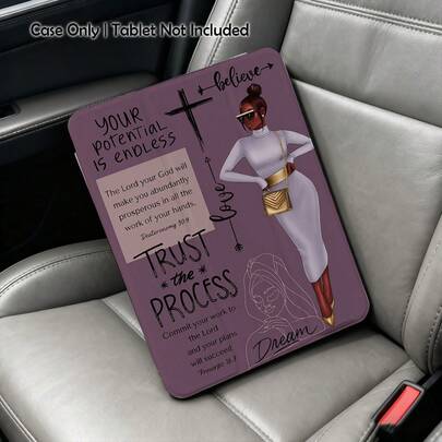 时尚女士平板电脑保护套，饰有十字架和圣经经文图案，色彩鲜艳，带支架，兼容三星 A9/A9+/S9/S9FE/A11/A11+/S11/S10 FE/S10 FE+/S10 Lite、A16 2025、Air 11/13、M3 2025、Mini 7 A17、Pro 2024、Air 11/13、M2 2024、Pro 11/13、M4 2024、Pro 12.9、7/8/9 代、10.2、10 代、10.9、Air 4/5/6/7/8、10.9、Pro 11、4/5/6 代、Mini 6、SE 11、荣耀、Matepad SE 11 等机型。