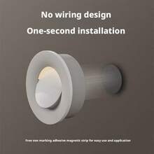Intelligent Round Motion Sensor Night Light, Soft Warm Light, Gentle Lighting, Suitable For Bedroom, Bathroom, Hallway And Other Scenarios. Lights Up When Detecting People, A Thoughtful Lighting Assistant For Night-Time Use. - Warm Light - View 6