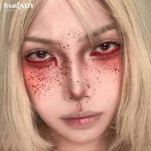 FRESH LADY 1 Pair Halloween , Red & Brown Cosmetic Lenses, Anime Eye Makeup, Role Playing, Cosplay Party, Festival Event Dress Up, Yearly Use,14.50 Mm - Brown - View 3