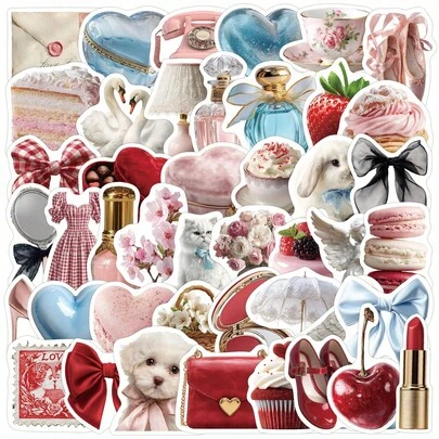 50 PIEZAS Pegatinas decorativas creativas y divertidas con estética, para bicicleta, patines, casco, taza de agua, deportes al aire libre, etc.