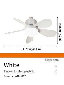 1pc White LED Lighting Ceiling Fan, 5-Blade Design, Equipped With E27 Bulb, Supports Lighting Brightness And Wind Speed Adjustment, Suitable For Living Room, Bedroom, Office, Kitchen, Dining Room And Other Spaces. - Multicolor - View 15