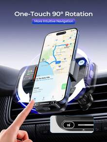 REMAX One-Touch Fully Automatic Car Charger, 15W Wireless Charging & 66W Magnetic Charging & Cable Charging, Auto Open & Clamp, One-Touch 90° Rotation, Built-In Battery 200mAh Rechargeable Battery, IPhone Charger, Type-C Charger, Car Accessories, Car Essential, Car Stuff - Holder - View 5
