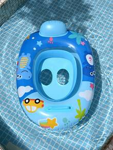 1 st uppblåsbar flytande sittstol för barnpool, söt dinosauriedesign armhåla flytande ring, sommarpool - Multifärgad - Visa 3