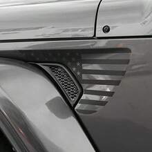 American Flag Decals Side Fender Vinyl USA Flag Stirs Exterior Accories Compatible With   2018-2025 JL JLU And 2020-2025  JT Carbon Fiber - 霧面黑 - 查看 4
