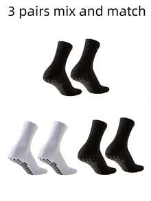 (1/3/5/6) Đôi tất bóng đá chống trượt unisex có chấm bám, đế bông dày dặn, thích hợp cho chạy bộ, bóng đá, bóng rổ, thể dục. - Nhiều màu - Xem 6