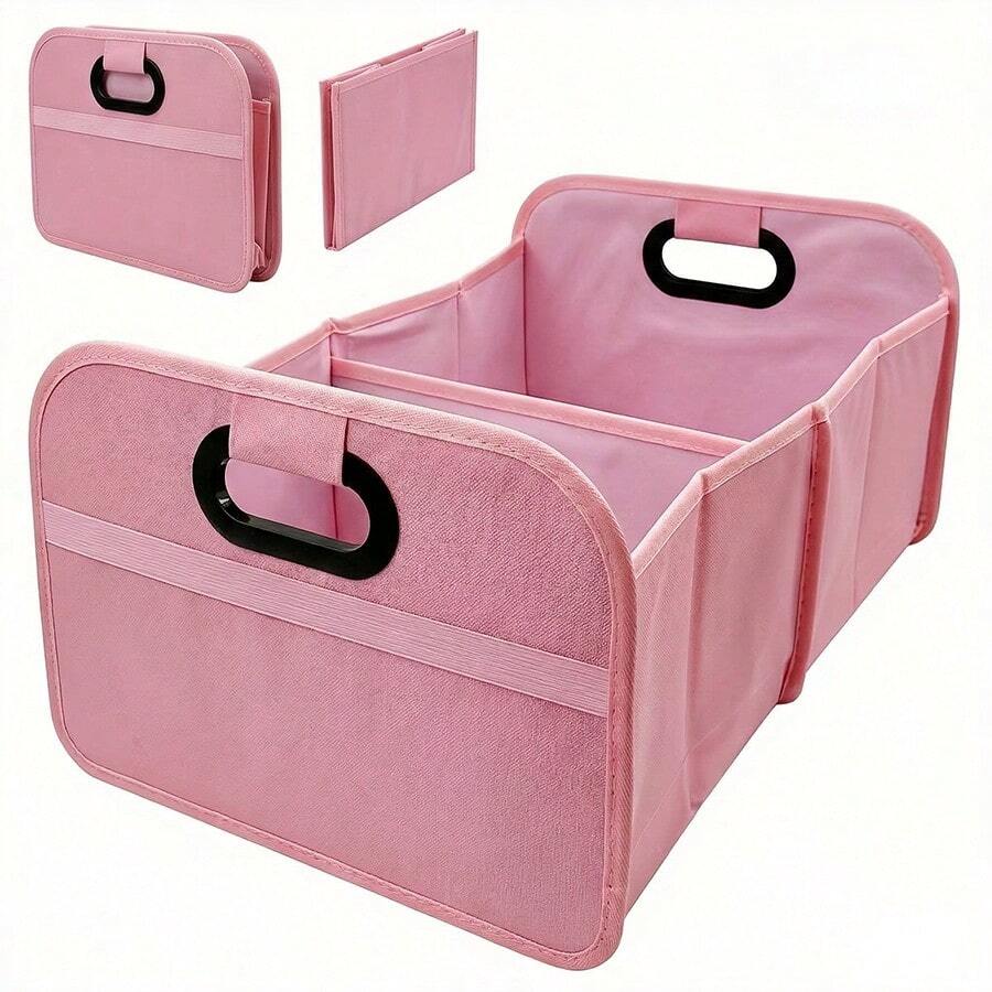Hộp đựng đồ trong cốp xe dành cho nữ không thể thiếu: Hộp đựng đồ gấp gọn màu hồng | Vải Oxford siêu bền 600D, hộp đựng đồ chia ngăn dung tích lớn | Thiết kế nhiều lớp + Nắp gập chống bụi | Cần thiết cho việc sắp xếp đồ đạc trong xe | Phù hợp với xe sedan, SUV và minivan | Hoàn hảo để đựng các vật dụng linh tinh, dụng cụ, hành lý và túi mua sắm | Hộp đựng đồ trong cốp xe phong cách nữ thần | Nguồn cảm hứng sắp xếp đồ đạc trong cốp xe | Vật dụng thiết yếu để tổ chức cốp xe | Tối ưu hóa không gian lưu trữ trong xe