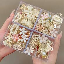 3pcs Random Style Alloy Half-Up Hair Clips, Elegant Minimalist Daily Hair Accessories - Multicolor - View 3