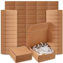 50 piezas Cajas de regalo, Cajas de regalo de papel, Cajas de cartón decorativas mini con tapas, Adecuadas para regalar aretes, joyas, pulseras (3 colores) - Ver 3