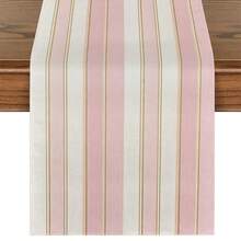 1pc Vibrant Striped Table Runner, Textured Rectangular Tablecloth, Suitable For Dining Table, Coffee Table, Home Decor - Durable Kitchen And Dining Room Decoration, Table Decor - Multicolor - View 11