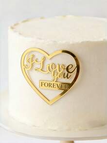 1pc "I Will Love You Forever" Modern Letter Cake Topper, Birthday Party "I Will Love You Forever" Letter Cake Decor, PMPM Birthday Cake Decor Tag, Cake Decor, Cake Decorating Supplies, Baking Decor, Baking Supplies, Holiday Gift - StyleD - View 4