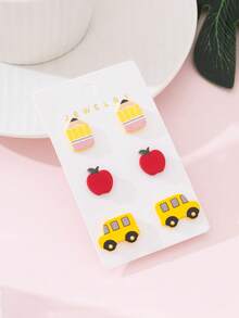 Bộ 3 đôi bông tai thiết kế hình bút chì Apple nhiều màu sắc, quà tặng cho giáo viên và học sinh. - Nhiều màu - Xem 2