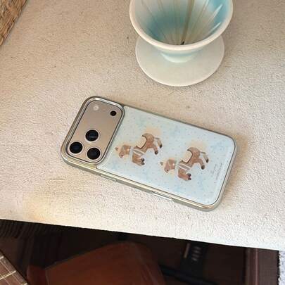 2 Stück blaue Punkte Holzpferd Handyhülle kompatibel mit iPhone 17 Pro Max/16 Pro Max/15 Pro Max/14 Pro/13, modische & minimalistische Handyhülle für Frauen