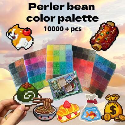 5个24色2.6毫米拼拼豆豆托盘，可定制图案，适用于DIY手工玩具，可用于家居装饰、制作钥匙扣、磁铁、饰品，也是送给朋友、情侣和家人的礼物。推荐用于情人节、万圣节、圣诞节、父亲节、母亲节、春季、婚礼和生日等场合。