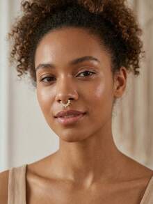 Anillos de nariz falsos sin perforación, aros de septum para mujeres, joyería de perforación de septum falsa - Tabique nasal falso - Ver 2