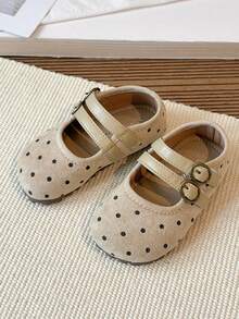 Giày da mới cho bé gái, kiểu công chúa, đế mềm chống trơn trượt, giày trẻ em thời trang. - Màu be - Xem 4